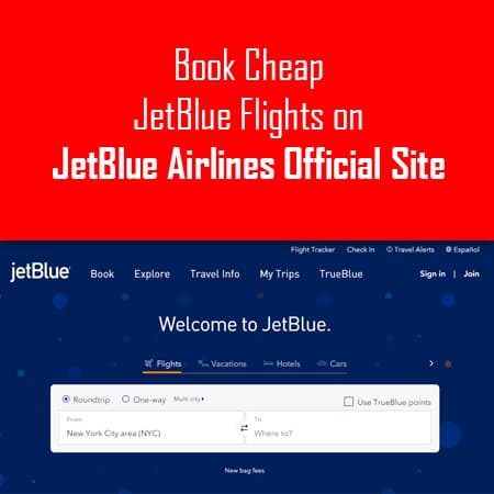 JetBlue booking interface